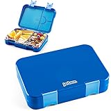 Jarlson® Brotdose für Kinder mit 6 Fächern TONI - Lunchbox - Bento Box auslaufsicher – Jausenbox für Kindergarten und Schule - Mädchen und Jungen - | Brotbox | Snackbox (Blau)