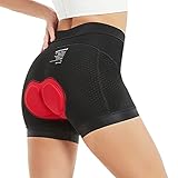 NOOYME Fahrradunterhose Damen Fahrrad Unterwäsche Damen mit 4D Sitzpolster Elastische & Atmungsaktive Radunterhose Damen Radlerunterhose Damen Radlerhose Damen