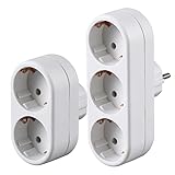 Mehrfachsteckdose, 2 Stück Steckdosenadapter Wandplatte Steckdose Doppelsteckdose Kompatibel 250V/16A 3680W Tragbare Steckdosen für Büro, zu Hause, Reisen