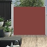 ZEYUAN Ausziehbare Seitenmarkise, Sichtschutz Terrasse, Windschutz Balkon, Vertikalmarkise, Balkon Seitensichtschutz, Balkon Sonnenschutz, 100x300 cm Braun