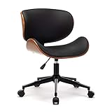 Mingone Massivholz Advanced Computer Chair Europäischer Studentenstuhl Büro Schreibtischstühle Freizeit Rücken Drehstuhl Einfacher Hebestuhl(Schwarz)