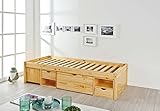 Inter Link Alpine Living Bett Funktionsbett Einzelbett Liege Bed Stauraumbett Kiefer massivholz Natur lackiert