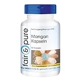 Mangan Kapseln - 4mg als Mangangluconat - gut resorbierbar durch Gluconatform - vegan - ohne Magnesiumstearat - 90 Kapseln