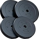 ScSPORTS® 30 kg Hantelscheiben-Set, Kunststoff, 2 x 5 kg, 2 x 10 kg, Gewichte, 30/31 mm Bohrung, durch Intertek geprüft + bestanden(1)