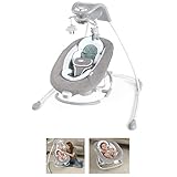 Ingenuity Pemberton 2 in 1 tragbare Babyschaukel und -wippe mit Lichtern, Vibrationen, Melodien, Lautstärkeregler, Smartphonefunktion und USB Anschluss