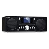 Auna Radio, Tragbares DAB Radio mit CD Player, DAB Plus Radio mit Bluetooth, DAB/DAB+/FM Radio, Küchenradio mit TFT Display, MP3, Streaming, Digitalradio Klein, Radio mit Wecker und Fernbedienung