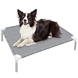 Erhöhtes Haustierbett - hundebett mittelgroße Hunde Indoor und Outdoor Hunde Bett Feuchtigkeitsbeständig atmungsaktiv hundebett kleine Hunde（ M 85x65x20cm，grau）