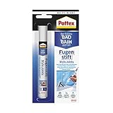 Pattex Perfektes Bad Fugenstift, Fugenweiß zur einfachen und präzisen Anwendung, Marker mit hoher Deckkraft, Fugenstift in weiß tönt zementäre Fugen ein, 1 x 7ml