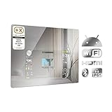 Mues-Tec Smart-Mirror, digitaler Android Smart-Spiegel Malin 80, Touch & Voice Control (Alexa), Smart Home Control, Google PlayStore (Netflix, PrimeVideo usw.), 23,6' Bildschirmdiagonale, 80x60 cm