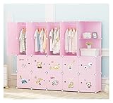 YDoo Kleiderschrank Kleiderschrank Kinderschränke Tragbarer Kombinationsschrank Platzsparender modularer Schrank for Spielzeugbücher (Size : 183x147x47cm)