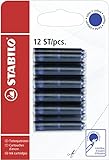 Tintenpatronen zum Nachfüllen - STABILO Refill - 12er Pack - blau (löschbar)