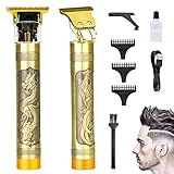 m MU Rasierer Herren Elektrisch, Wiederaufladbarer Der Konturen Haartrimmer Mit Führungskämmen 0mm, T-Outliner Schnurloser, Hochzeitstag Geschenke für Männer, Körperrasierer Herren, Barber Set