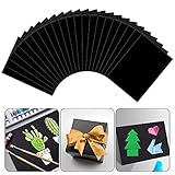 Reforung 50 Blatt Fotokarton in Schwarz DIN A4 Tonzeichenpapier Kraftpapier 300 g/m² Ton-Zeichen-Pappe Bastelpappe Tonpapier Papier Karton Tonkarton für Cardboard und Scrapbooking Fensterbildern