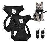 Katzengeschirr Mit chwarz Leine Ausbruchsicher: Nizirioo Cat Harness Katzengarnitur Ausbruchsicher Verstellbar Katzenweste Schwarz für Small Medium Haustiere Hunde Katzen