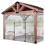 Durchsichtige Wasserdichte Planenvorhänge ,Pergola, Veranda, Terrasse, Pavillon ,PVC Transparente Planen Seitenteile mit Reißverschluss, Trennvorhänge, Wetterfeste Plane mit Ösen ( Color : Clear b , S