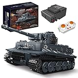 YESHIN 20014 Technik Tiger-Panzer, Ferngesteuert Tank mit elektrischem Gyroskop und Sound, Technologie Klemmbausteine Bausatz （800+ pcs）