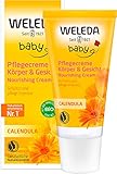 WELEDA Bio Baby Calendula Pflegecreme Körper & Gesicht 30ml - Naturkosmetik Gesichtspflege & Körperpflege zur Pflege und Beruhigung trockener Haut. Reichhaltige Feuchtigkeitscreme für Babys & Kinder