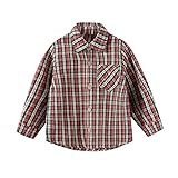 Hemd Mit Fliege 152 Kinder Kleinkind Flanell Jacke Rosa Plaid Langarm Button Down Shacket Baby Jungen Mädchen Shirt Top Coat Outwear Langarm Shirt Jungen 140 (Brown, 2-3 Years)