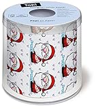 Toilettenpapier Rolle bedruckt Deep in love - Santa zieht blank