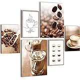 Novart Wandbilder Küche Kaffee - AUFHÄNGFERTIG - KEIN EXTRA RAHMEN BENÖTIGT - Coffee Esszimmer Küchenbilder N004363a