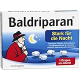 Baldriparan Stark für die Nacht – Pflanzliches Arzneimittel mit hochdosiertem Baldrianwurzel-Trockenextrakt – Bewährte Dragees bei nervös bedingten Schlafstörungen, 30 Dragees