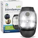 Asigo LED Clip Lampe | Stirnlampe LED Wiederaufladbar durch USB | Kopflampe für Kinder | Freihändig verwendbar | Zubehör beim Angeln, Laufen, Wandern, Arbeiten | Wasserdicht, 4 verschiedene Modi