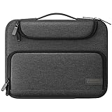 MoKo 9-11 Zoll Tablet Tasche, Schutztasche mit Einziehbarer Griff, Tablet Hülle Kompatibel mit iPad air 5 10.9' 2022, iPad Pro 11 2021-2018, iPad 9/8/7th Gen 10.2, Tab S8 11', Schwarz+Grau