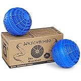 Original Waltola® Öko Waschball - 2er Set - Besonders Stabiler Wäscheball - Waschkugel für Waschmaschine - neutraler Geruch - Waschbälle Wiederbefüllbar - blau