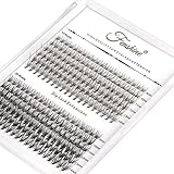 Fenshine Falsche Wimpern Einzeln für Wimpernverlängerung Mischen Fischschwanz Individual Lashes, DIY Einzelne Wimpern zu Hause (9-14 mm, 10D + 20D gemischt)