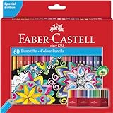 FABER-CASTELL 111260 - Buntstifte Set Castle, 60-teilig, hexagonal, bruchsicher, für Kinder und Erwachsene