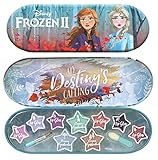 Frozen II 1599001E II Schminkdose - kleine Lipgloss-Dose mit verschiedenen Lipgloss- und Lidschattenfarben und 2 Applikatoren, Mehrfarbig