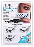 ARDELL Deluxe Pack, 2x Paar Echthaarwimpern mit Duo Wimpernkleber und Easy Applikator zum Anbringen der künstlichen Wimpern, das Original für perfekte Lashes, 2.5g (Style Wispies)