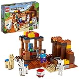 LEGO 21167 Minecraft Der Handelsplatzt, Bauset mit Figuren: Steve, Skelett und Lamas, Spielzeug für Jungen und Mädchen ab 8 Jahren