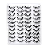 Oreola Faux Mink Wimpern Flauschige Künstliche Wimpern Anime Lashes Cat Eye Lashes Natural Crossed Fake Lashes Set 3D Falsche Wimpern Dramatisch, 3D Wimpern lang und wiederverwendbar