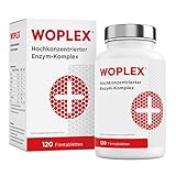 Woplex Enzym-Komplex I 6-fach Enzyme hochdosiert (Papain, Bromelain, Pankreatin, Rutin, Trypsin & Chymotrypsin) - 120 Tabletten magensaftresistent