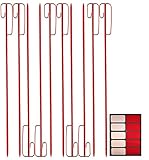 UvV Absperrleinenhalter für Warnband, Fangzaun 1200 mm geriffelt, rot lackiert + 10 Reflexsticker rot/weiß RA1 Orafol