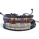 NA Herren-Kettenglied-Armband, modisch, Legierung, Leder, Armreifen, ethnisch, geflochten, Seil, Wickelarmbänder for Frauen, Männer, Geschenke Modische Accessoires für das Handgelenk (Color : B020460