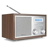 Blaupunkt RXD 180 Küchenradio Dab + (Bluetooth, Aux In, einfache Bedienung, Digital-Radio Dab Plus, Drehregler, beleuchtetes LC-Display) Holz