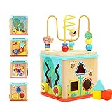 TOP BRIGHT Holzform-Sortierer, Aktivitätswürfel, Spielzeug für 1 Jahr altes Baby, 1. Geburtstag, Geschenke für Mädchen und Jungen, 12 Monate Plus