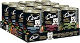 Cesar Natural Goodness - Hundenassfutter in der Dose - 3 Varietäten im Multipack - 12 x 400g