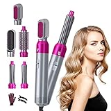 WarmluftbüRste Haartrockner Pinsel 5 in 1 professionelle Haargebläse Pinsel Haartrockner Rotierender Heißluftkamm Curling Eisen Styler Föntrockner FöHnbüRste