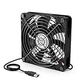 ELUTENG 140mm Lüfter USB 5V Lüfter Gute Kühlleistung PC Lüfter mit Metallgrillschutz PC Fan Starke Windkraft Ventilator Leise kompatibel mit Computer/PS5 /TV Box/AV Schrank/Router