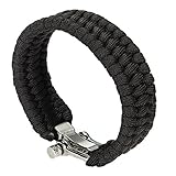 Evil Verstellbare Guertelschnalle Paracord ueberleben Fallschirm Schnur Armband Guertelschnalle Pfeifen Neu Schwarz