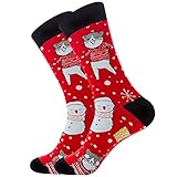 Kuschelige Winter Weihnachtssocken Damen Herren - Weihnachtssocken für Frauen Socken bedruckte Socken Geschenke Baumwolle lange lustige Socken für Frauen Neuheit flippige süße Socken Wintersocken