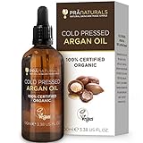 PraNaturals 100% marokkanisches, reines, natürliches Bio-Arganöl für Gesicht & Körper – Reich an Vitamin E – keine Parabene oder SLS, Vegan & frei von Tierversuchen