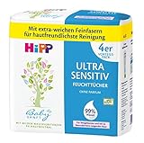 HiPP Babysanft Feuchttücher Ultra Sensitiv, weiß, 3er Pack (3 x 4 x 52 Stück)