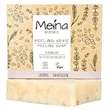 Meina Naturkosmetik - Bio Peeling Seife mit Lavendel, Naturseife ohne Palmöl, Vegan, Nachhaltig, Handgemacht, Wie ein festes Duschgel - 100g