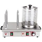 Beeketal 'BHG07' XL Profi Gastro Hot Dog Maker mit 4 Heizspießen und 170 mm Korbdurchmesser, Edelstahl Hot Dog Maschine zum erhitzen von Würsten und aufwärmen von Hot Dog Brötchen