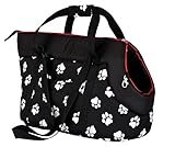 Hobbydog TORCWL3 Hundetasche Tragetasche Katzentasche mit Pfoten, Größe 32 x 30 x 50 cm, schwarz