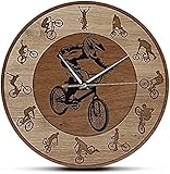 Freestyle BMX Acryl Bedruckte Wanduhr Extremsport Junge Zimmer Fahrrad Home Decor Radfahrer Kunst Stille Wanduhr Fahrradfahrer Geschenk Geschenke für Männer